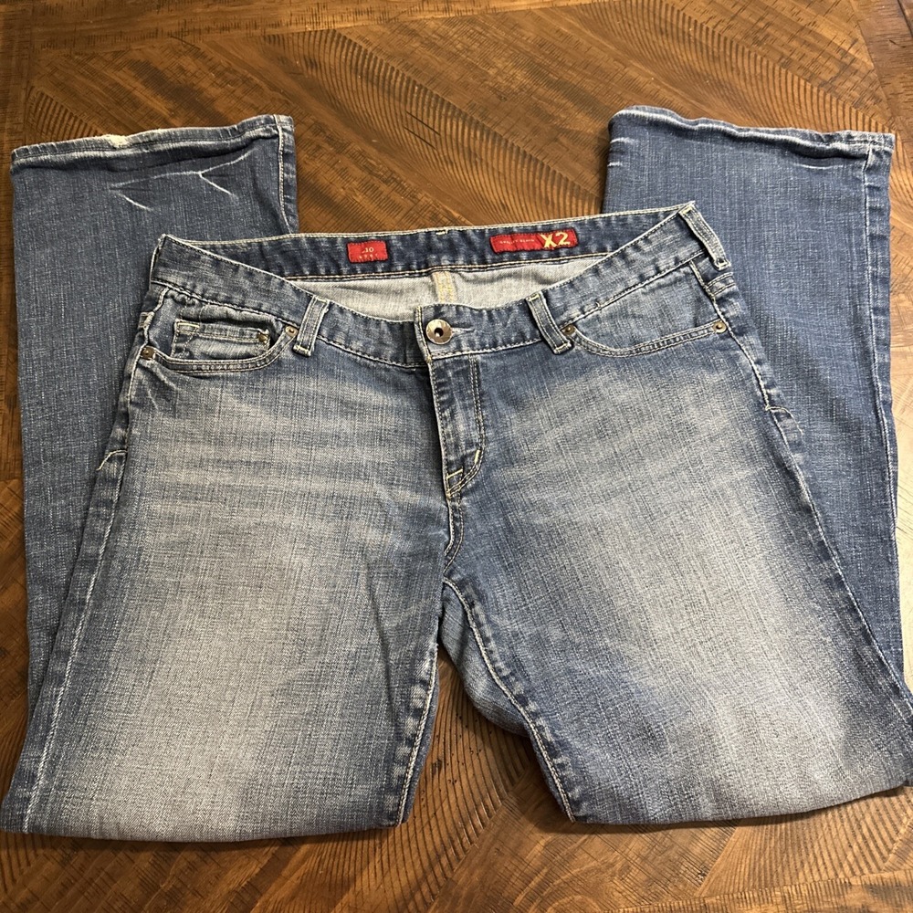 X2 Quality Denim Womens Comfort Boot Cut 5 Pocket Design Jeans Blue Size 10